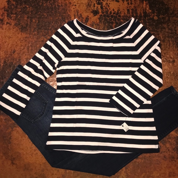 Talbots Tops - NWT Talbots Stripe Double-Scoop Neck Tee